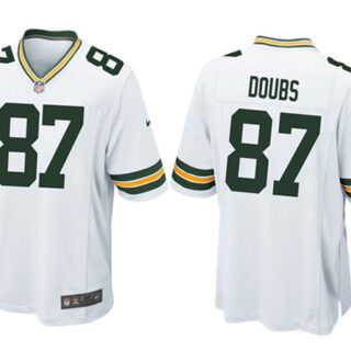 Men's Green Bay Packers #87 Romeo Doubs White Stitched Game Jersey