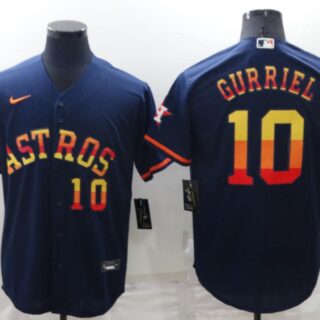 Men's Houston Astros #10 Yuli Gurriel 2022 Navy Cool Base Stitched Jersey