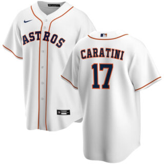 Men's Houston Astros #17 Victor Caratini White Cool Base Stitched Baseball Jersey