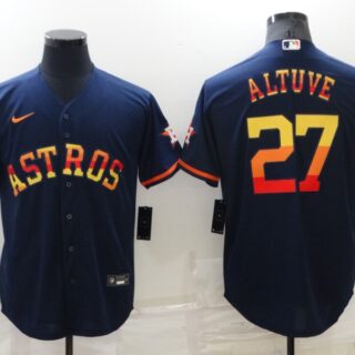Men's Houston Astros #27 Jose Altuve 2022 Navy Cool Base Stitched Jersey