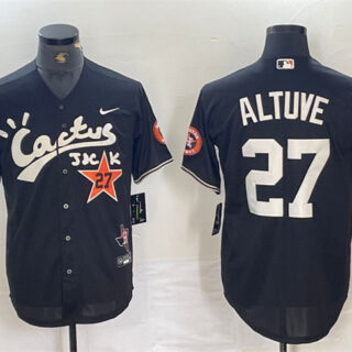 Men's Houston Astros #27 Jose Altuve Black Cactus Jack Vapor Premier Limited Stitched Baseball Jersey