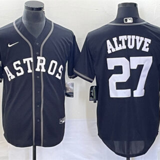 Men's Houston Astros #27 Jose Altuve Black Cool Base Stitched Baseball Jersey