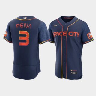 Men's Houston Astros #3 Jeremy Peña 2022 Navy City Connect Cool Base Stitched Jersey