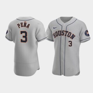Men's Houston Astros #3 Jeremy Peña Gray Flex Base Stitched JerseyS