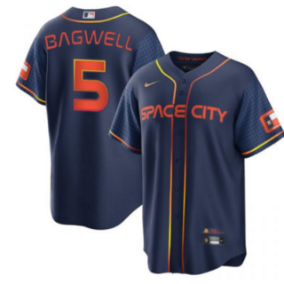 Men's Houston Astros #5 Jeff Bagwell 2022 Navy City Connect Cool Base Stitched Jersey