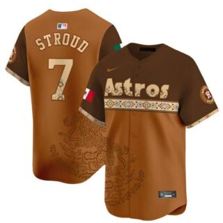 Men's Houston Astros #7 C.J. Stroud Brown Mexico Vapor Baseball Jersey