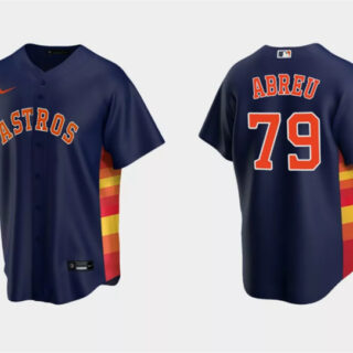 Men's Houston Astros #79 José Abreu Navy Cool Base Stitched Jersey