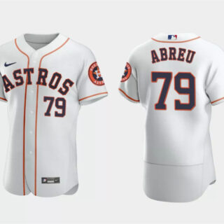 Men's Houston Astros #79 José Abreu White Flex Base Stitched Jersey