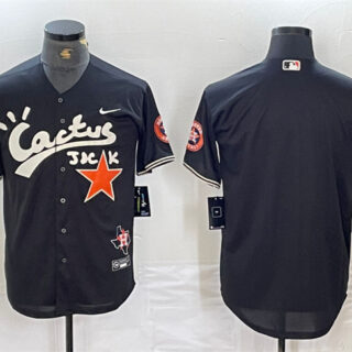 Men's Houston Astros Blank Black Cactus Jack Vapor Premier Limited Stitched Baseball Jersey