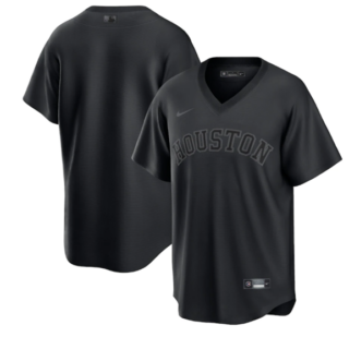 Men's Houston Astros Blank Black Pitch Black Fashion Replica Stitched Jersey
