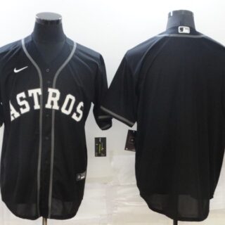 Men's Houston Astros Blank Black Stitched MLB Cool Base Nike Jersey