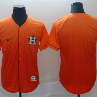 Men's Houston Astros Blank Orange Fade Stitched Baseball Jersey