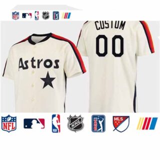 Men's Houston Astros Custom Oilers vs. Astros Cream Cooperstown Collection Jersey