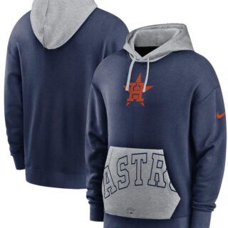 Men's Houston Astros Nike Navy Gray Heritage Tri Blend Pullover Hoodie
