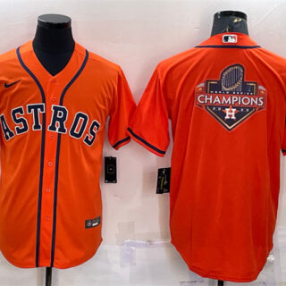 Men's Houston Astros Orange 2022 World Series Champions Team Big Logo Cool Base Stitched Jersey