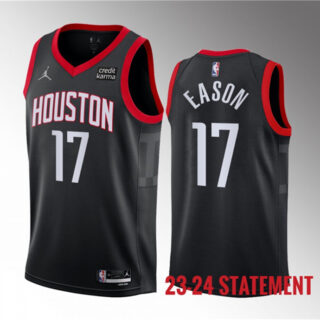 Men's Houston Rockets #17 Tari Eason Black 2023 Statement Edition Stitched Basketball Jersey