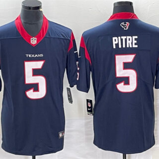 Men's Houston Texans #5 Jalen Pitre Navy Vapor Untouchable Limited Stitched Jersey