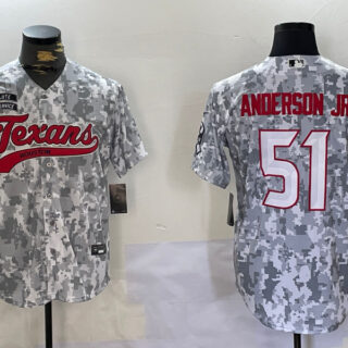 Men's Houston Texans #51 Will Anderson Jr Camo With Patch Cool Base Stitched Baseball Jersey