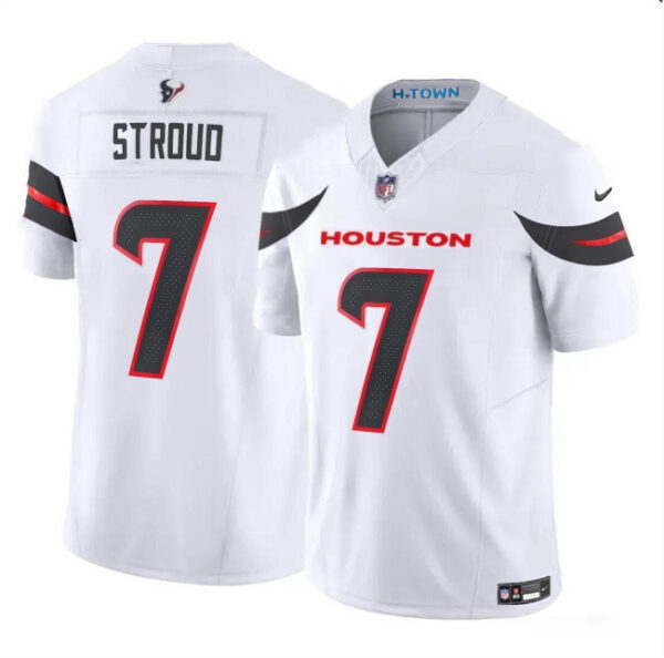 Men's Houston Texans Active Player Custom White 2024 Vapor F.U.S.E. Limited Stitched Jersey