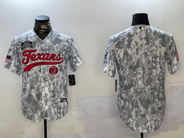 Men's Houston Texans Blank Camo With Patch Cool Base Stitched Baseball Jerseys