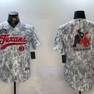 Men's Houston Texans Blank Camo With Patch Cool Base Stitched Baseball Jerseys