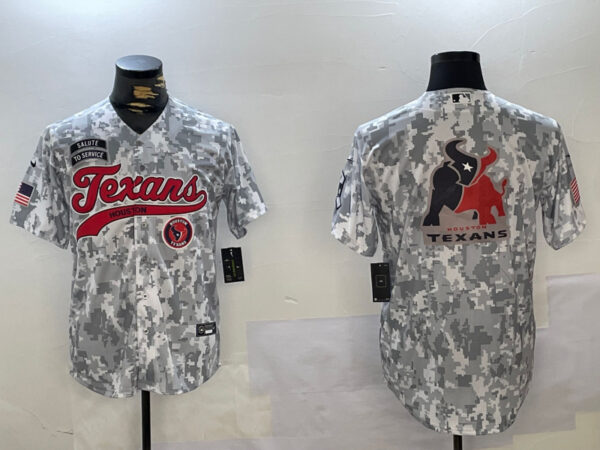 Men's Houston Texans Blank Camo With Patch Cool Base Stitched Baseball Jerseys