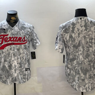 Men's Houston Texans Blank Camo With Patch Cool Base Stitched Baseball Jersey