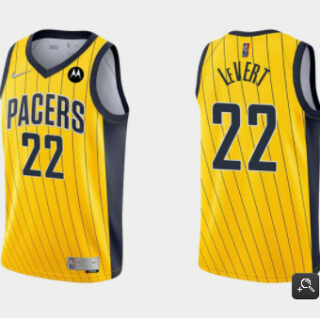 Men's Indiana Pacers #22 Caris LeVert Yellow Swingman Stitched Jersey