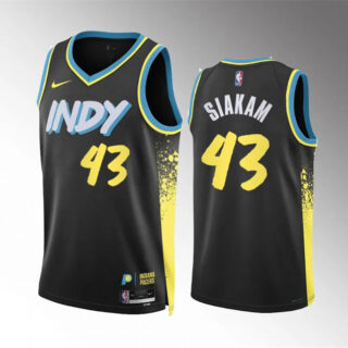 Men's Indiana Pacers #43 Pascal Siakam Black 2023 24 City Edition Stitched Basketball Jersey