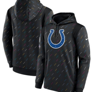 Men's Indianapolis Colts 2021 Charcoal Crucial Catch Therma Pullover Hoodie