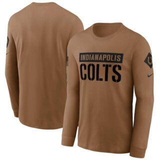 Men's Indianapolis Colts 2023 Brown Salute To Service Long Sleeve T-Shirt