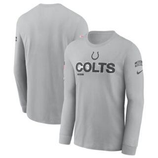 Men's Indianapolis Colts 2024 Gray Salute To Service Long Sleeve T-Shirt