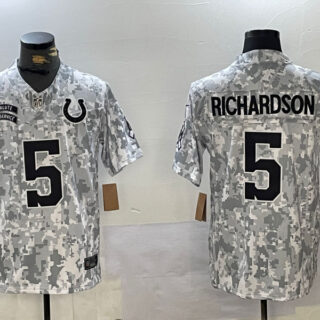 Men's Indianapolis Colts #5 Anthony Richardson 2024 F.U.S.E Arctic Camo Salute To Service Limited Stitched Football Jersey