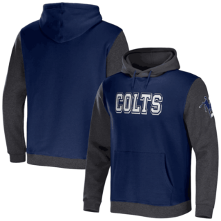 Men's Indianapolis Colts X Darius Rucker Collection Navy Heather Charcoal Colorblock Pullover Hoodie