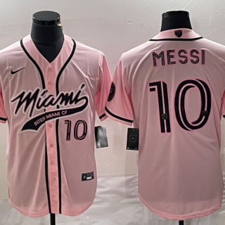 Men's Inter Miami CF #10 Lionel Messi Pink Cool Base Stitched Jersey