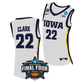 Men's Iowa Hawkeyes #22 Caitlin Clark White College Stitched Basketball Jersey