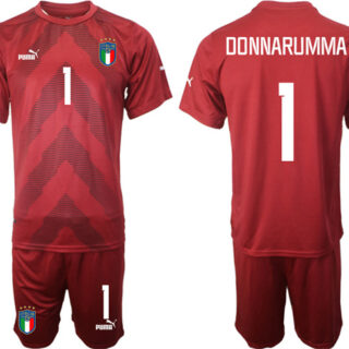 Men's Italy #1 Donnarumma Red Goalkeeper Soccer Jersey Suit