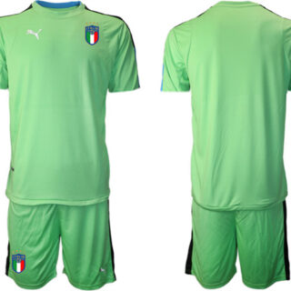 Men's Italy Blank Green Goalkeeper Soccer Jersey Suit 1