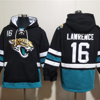 Men's Jacksonville Jaguars #16 Trevor Lawrence Black Ageless Must-Have Lace-Up Pullover Hoodie