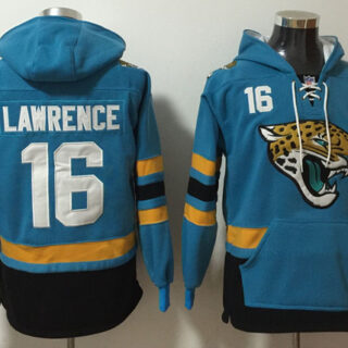 Men's Jacksonville Jaguars #16 Trevor Lawrence Teal Ageless Must-Have Lace-Up Pullover Hoodie
