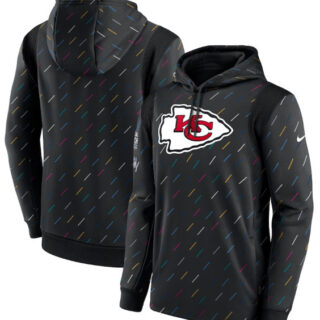 Men's Kansas City Chiefs 2021 Charcoal Crucial Catch Therma Pullover Hoodie