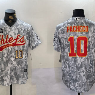 Men's Kansas City Chiefs #10 Isiah Pacheco 2024 Arctic Camo Salute To Service Stitched Baseball Jerseys