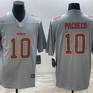 Men's Kansas City Chiefs #10 Isiah Pacheco Gray Atmosphere Fashion Stitched Jersey