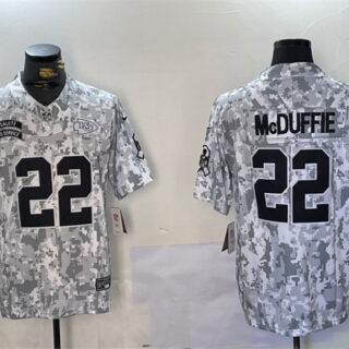 Men's Kansas City Chiefs #22 Trent McDuffie 2024 F.U.S.E Arctic Camo Salute To Service Limited Stitched Football Jersey