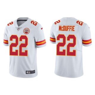 Men's Kansas City Chiefs #22 Trent McDuffie White Vapor Limited Jersey