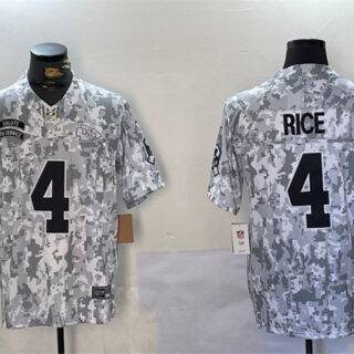 Men's Kansas City Chiefs #4 Rashee Rice 2024 F.U.S.E Arctic Camo Salute To Service Limited Stitched Football Jersey