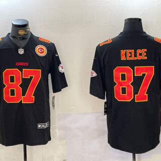 Men's Kansas City Chiefs #87 Travis Kelce Black F.U.S.E Vapor Untouchable Limited Stitched Football Jersey