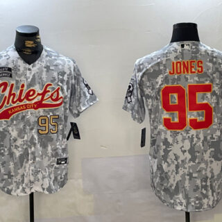 Men's Kansas City Chiefs #95 Chris Jones 2024 Arctic Camo Salute To Service Stitched Baseball Jerseys