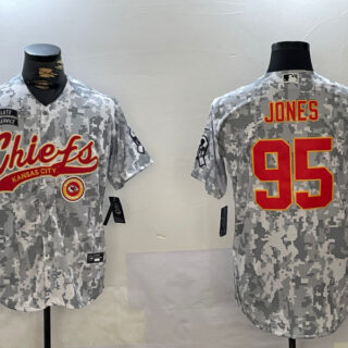 Men's Kansas City Chiefs #95 Chris Jones 2024 Arctic Camo Salute To Service Stitched Baseball Jerseys