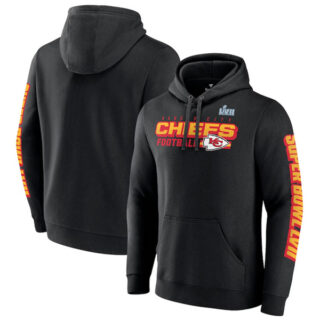 Men's Kansas City Chiefs Black Super Bowl LVII Star Trail Pullover Hoodie
